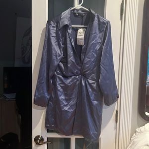 Blue Satin Zara dress.